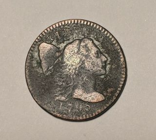1795 Liberty Cap Large Cent,  Plain Edge,  Vg,  Detail