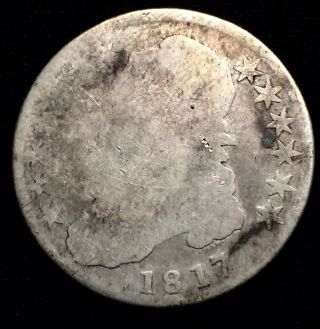 1817 Capped Bust United States Silver 50 Cents Half Dollar.