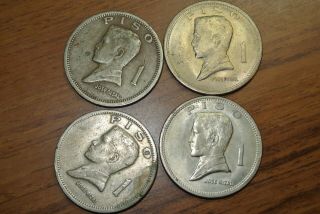 5 - 1972 Philippines One Peso 1 Piso Old Coins