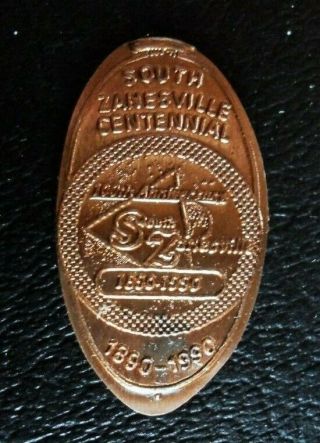 South Zanesville Elongated Penny Ohio Usa Cent 1890 1990 Souvenir Coin