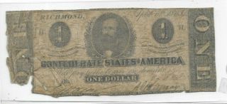 $1 " Confederate Note " 1800 
