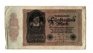 Xxx - Rare German Big 5000 Mark Weimar Banknote 1922 In Ok Cond