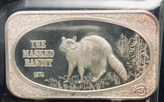 1974 Ussc The Masked Bandit 1 Oz Silver Art Bar Sn 508 Ussc - 172 (1863)
