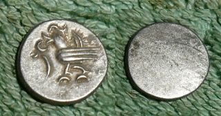 Jb Rfm 63304 Silver Bird Coin Cambodia 1/8 Tical / 1 Fuang 14mm Approx.  1840 S.