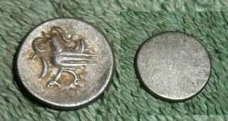 Jb Rfm 63312 Silver Bird Coin Cambodia 1/8 Tical / 1 Fuang 14mm Approx.  1840 S.