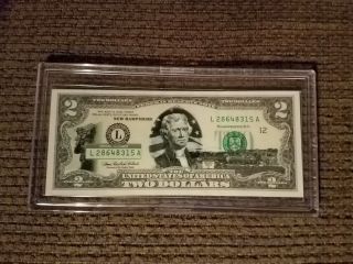 2003 - A Uncirculated Two Dollar $2 Bill State Hampshire Hard Plastic Case