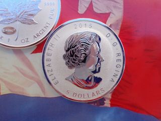 2015 Canadian Maple Leaf coin Reverse Proof E=mc2 Privy.  9999 fine silver 3