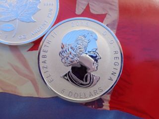 2015 Canadian Maple Leaf coin Reverse Proof E=mc2 Privy.  9999 fine silver 4