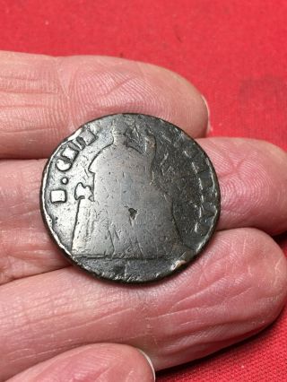 1865 Over 1 Mexico 1/4 Real Un Quarto Large Rare Copper Coin State Of Chihuahua