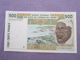 Togo West African States 500 Francs 1991 No Prefix Unc