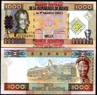 Guinea 1000 1,  000 Francs 2010 Comm.  P 43 Unc