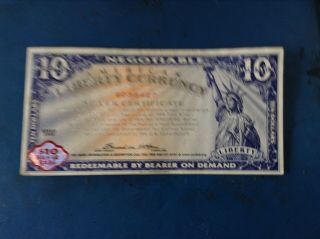 $10 American Liberty Currency,  Silver Currtificate,  By Norfed,  Series 2000