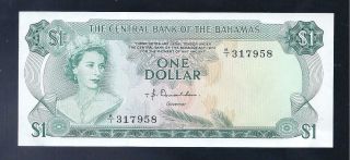 Bahamas,  1974,  Qe11,  $1 Dollar,  P - 35a,  Crisp Unc
