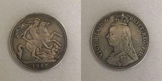 Coin Crown,  1887,  Queen Victoria