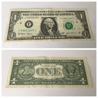 Vintage Bill 2003 Atlanta Star $1 Note Green Seal Washington One Dollar Bill Vnc