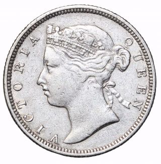 1878 British Straits Settlements Silver Twenty 20 Cents Queen Victoria Km 12