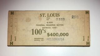 Brick Label For $100 St Louis Federal Reserve Notes Series 1981