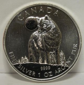Timber Wolf 2011 Canada.  999 Silver $5 Coin - Wildlife Series - 1 Oz Troy Jv698
