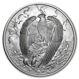 1 Oz.  999 Silver Coin The Great Eagle Nordic Creature Series 4th In Series Cert