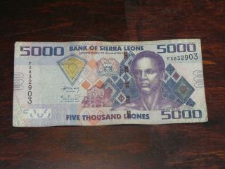 Sierra Leone 5000 Leones Banknote 2013 P - 32? Circulated Jccug 190798