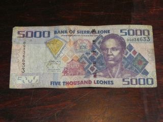 Sierra Leone 5000 Leones Banknote 2010 P - 32 Circulated Jccug 190797