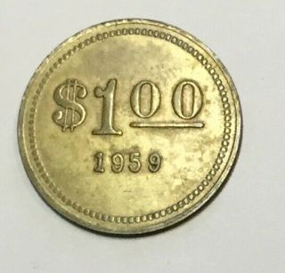 Nevada State Brass Prison Token $1:00 1959