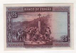 Spain España 25 Pesetas 1928 Pick 74 UNC Uncirculated banknote 2