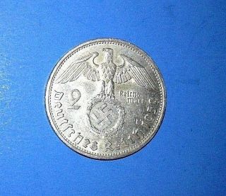 Great Look " Coin Germany 2 D - Mark 1939 E Silver
