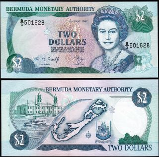 Bermuda 2 Dollars 1997,  Unc,  P - 40ab