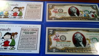 Legal Tender $2.  00 U.  S.  Commemorative Bank Notes Snoopy And Peanuts 2003