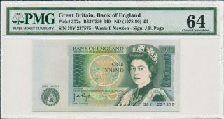Bank Of England Great Britain 1 Pound Nd (1978 - 80) Pmg 64