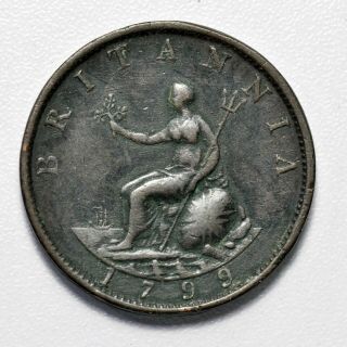 Gb George Iii Copper Halfpenny - 1799,  Sharp Grade,  [885 - 50]