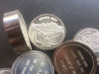Swiss Of America Golden West Teton 1 Oz Silver Rolo Button Plug Coin Rare