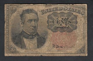 1874 Usa 10 Cents Fractional Currency Bank Note