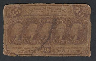 1862 Usa 25 Cents Postage Currency Bank Note