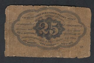 1862 USA 25 CENTS POSTAGE CURRENCY BANK NOTE 2