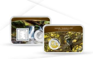 Australia 2017 $1 Kookabura Gold Plated Edition 1oz Silver Proof Coin 1000.