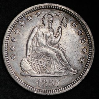 1857 Seated Liberty Quarter Choice Xf,  E239 Rel