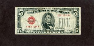 U.  S: $5.  00 U.  S.  Note - 1928c - Fine - Julian - Morgenthau.