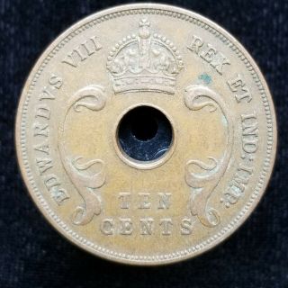 East Africa Bronze 10 Cents 1936 [no Mintmark] Edward Viii (king Who Abdicated)