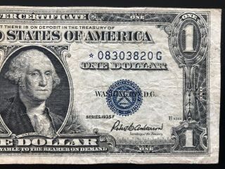 1935 F Star Note Silver Certificate $1 Dollar Bill,  Blue Seal Circulated