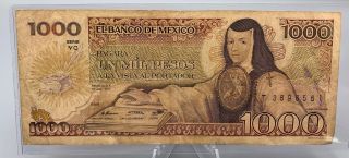 1985 El Banco De Mexico Paper Money 1000 Mil Pesos Crisp Note Banknote Bill