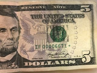 2006 $5 Star Note - Low Numbers