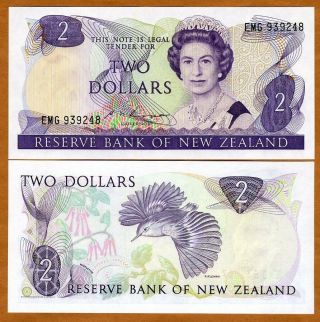 Zealand,  $2,  P - 170b,  1985 - 1989,  Qeii,  Unc Emg