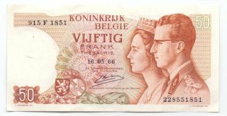 Belgium 50 Francs 1966,  P - 139