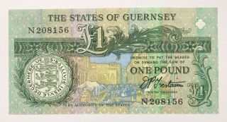 Guernsey - 1 Pound - Nd (ca.  1991 -) - Signature Trestain - Pick 52b,  Unc.