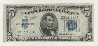 United States Silver Certificate 5 Dollars 1934 Series 1934a P - 414aa Vf