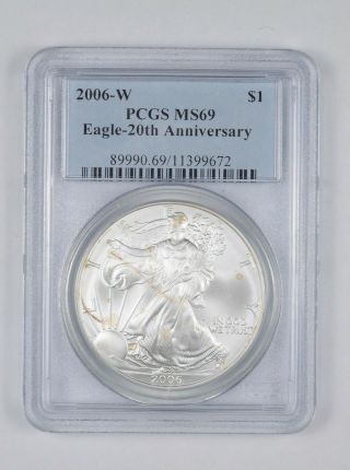 Ms69 2006 - W American Silver Eagle - 20th Anniversary - Graded Pcgs 532