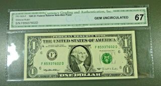 Series 1995 $1 Federal Reserve Note Atlanta District S85937602d