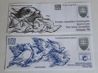 Stamps Slovakia 1996 And 1997 Pigeongram